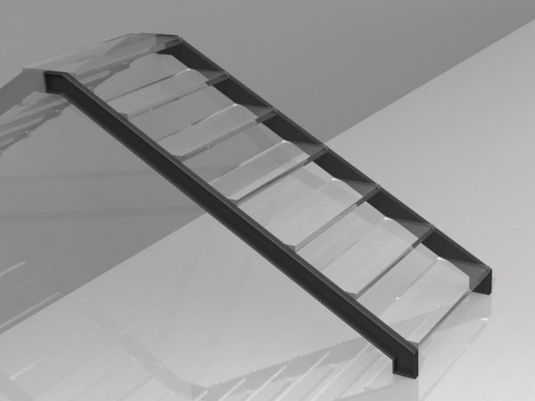 Металлическая лестница со стеклом