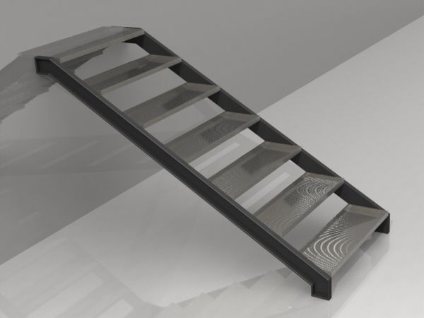 Металлическая лестница с плиткой